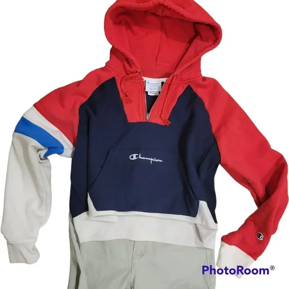 Hoodie Champion Red Cropped Sweater Champion Red Cropped Sweater Sales